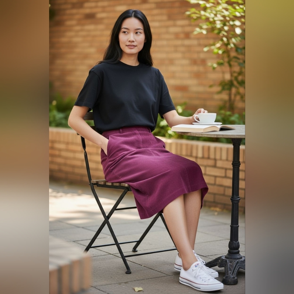 🎉 3/$60 Aritzia Babaton Fuscia Pink Corduroy Pencil Skirt Size 0